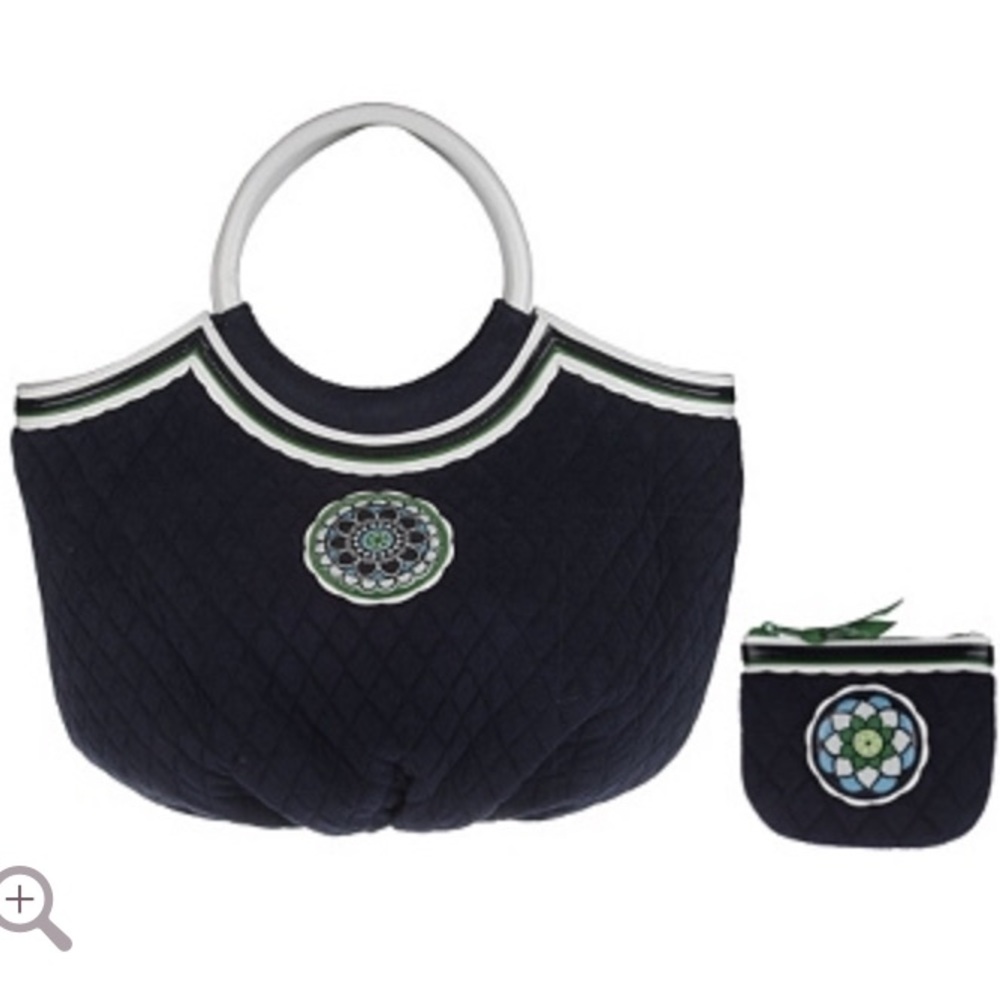 Vera Bradley Round Beach Tote with Coin Purse
